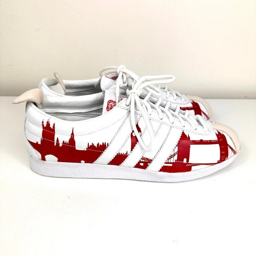 Adidas Originals Gazelle Vintage London Sneakers Size 8.5 Men Red/White‎